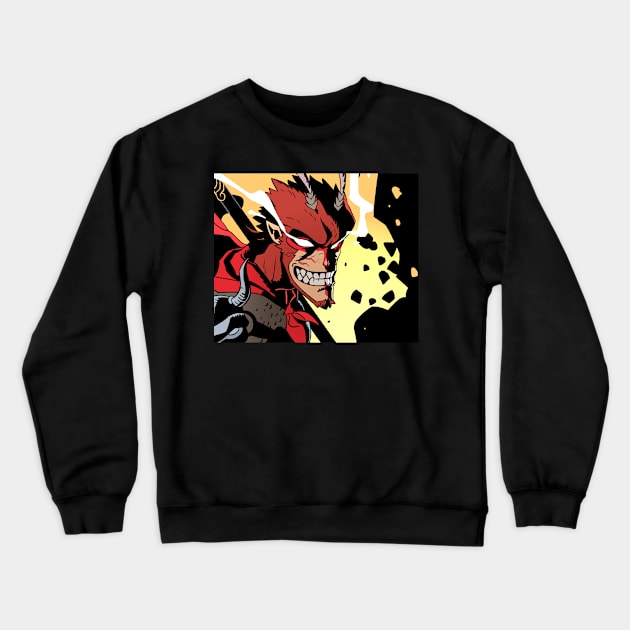 Raging Monkey King Crewneck Sweatshirt by 	 FatharaniYasmin